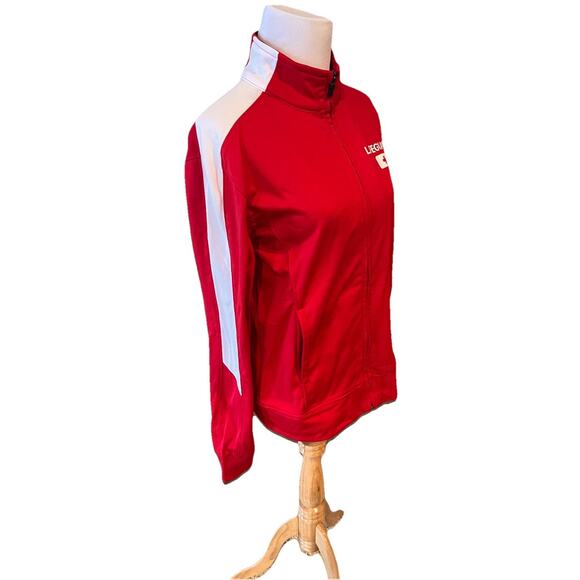 Augusta Warm-Up Track Jacket L Red White Full Zip Lifeguard Athletic Top - Picture 2 of 6